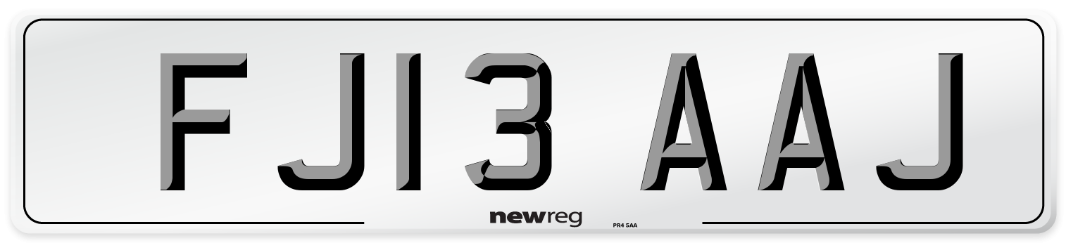 FJ13 AAJ Number Plate from New Reg